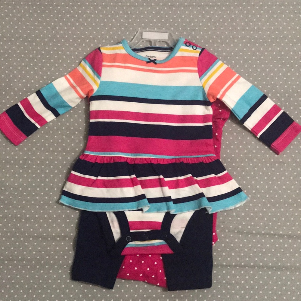 3 piece - dress, bodysuit, leggings